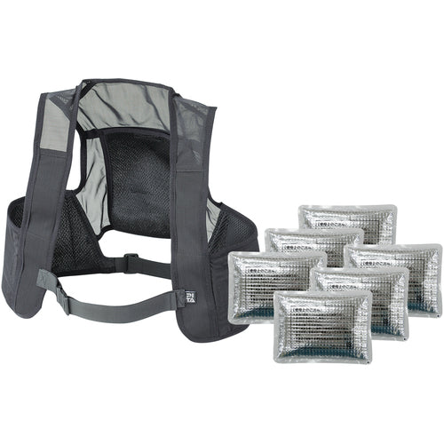 緑十字 ピタッと冷却ベスト 予備保冷剤付き ブラック フリーサイズ