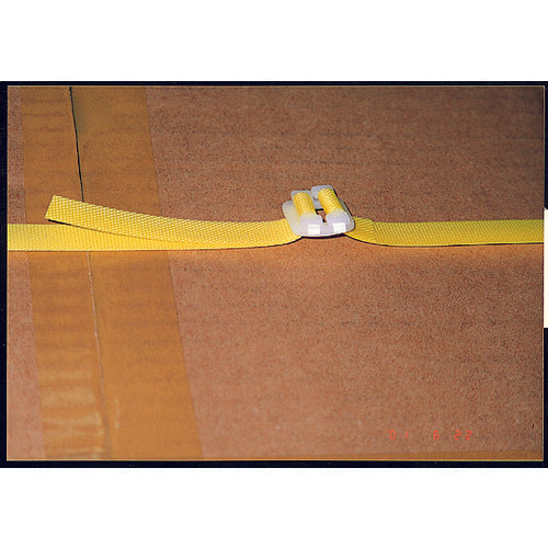 TRUSCO 手締用PPバンド ストッパー付 幅15.5mmX長さ100m巻 黄