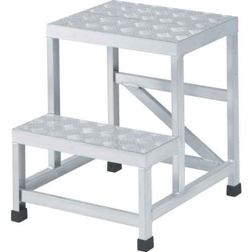 TRUSCO アルミ製溶接一体構造型作業台 二段縞板タイプ(完成品) W500×D600×H500