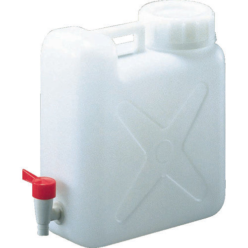 TRUSCO ポリタンク(扁平缶) 広口ケミカルコック パッキン付タイプ 10L