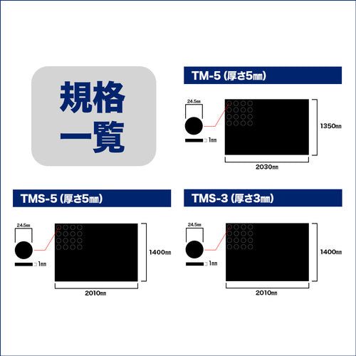 萩原 軽トラックマット ゴムマットTMS−5(N) ブラック 1400mm×2010mm 厚5mm