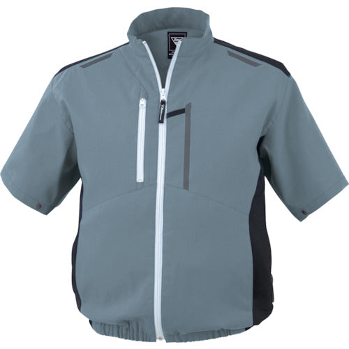 XEBEC 空調服制電半袖ブルゾンXE98027−43−4L ブルーグレー