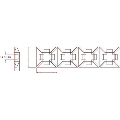 TRUSCO 結束バンド固定具(粘着シート付)幅3.2 4連結(25個) 単体1