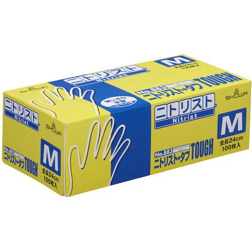 SHOWA ニトリルゴム使い捨て手袋 No883 ニトリスト・タフ100枚入 Mサイズ