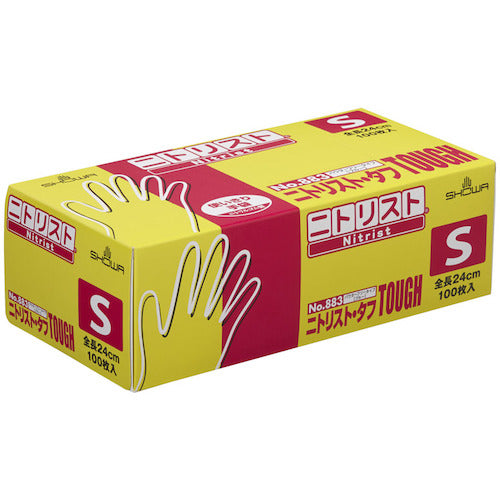 SHOWA ニトリルゴム使い捨て手袋 No883 ニトリスト・タフ100枚入 Sサイズ