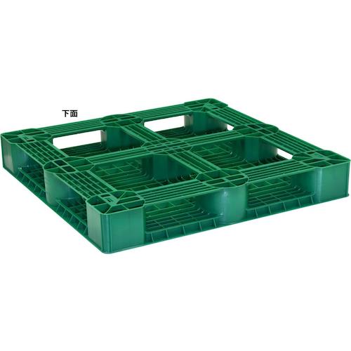 TRUSCO 樹脂パレット 片面4方差 1100X1100 緑