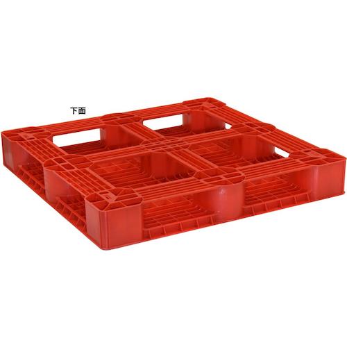 TRUSCO 樹脂パレット 片面4方差 1100X1100 赤