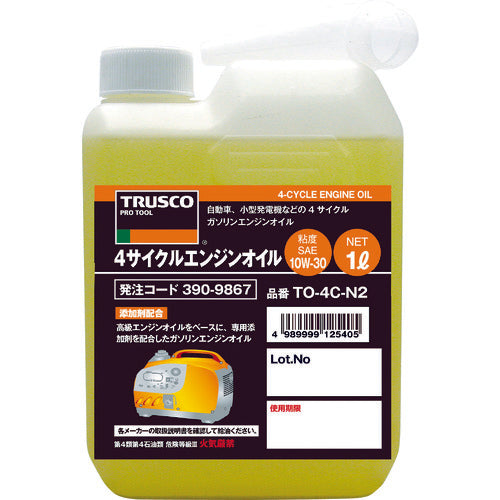 TRUSCO 4サイクルエンジンオイル1L 粘度10W−30