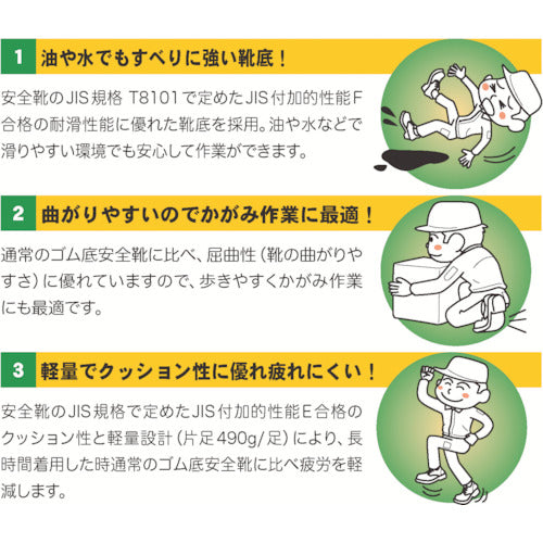 ミドリ安全 超耐滑ゴム底安全靴 FZ100 ブラック 25.0CM