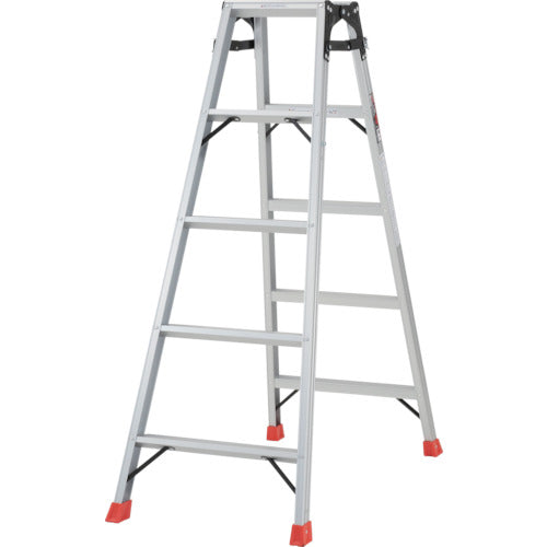 TRUSCO はしご兼用脚立 アルミ合金製・脚カバー付 高さ1.40m