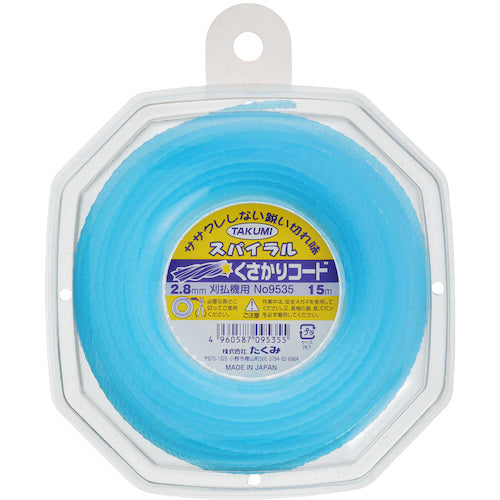 たくみ ナイロンコード “くさかりコード スパイラル 2.8mm×15m”