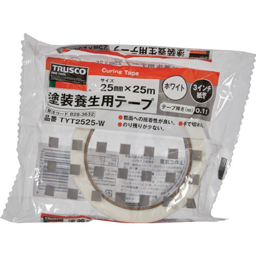 TRUSCO 塗装養生用テープ ホワイト 25X25