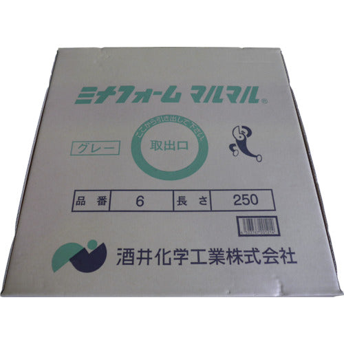 ミナ 弾性シーラントバックアップ材 ミナフォームマルマル #6 6mmφ×250m グレー