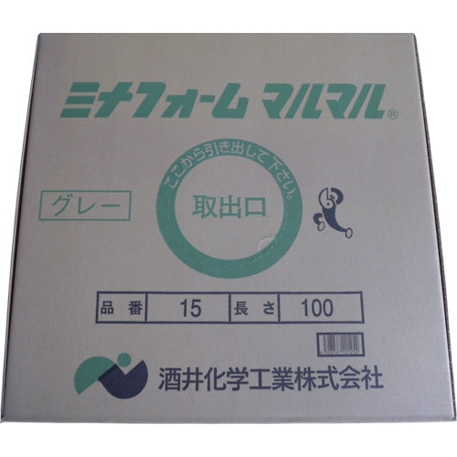 ミナ 弾性シーラントバックアップ材 ミナフォームマルマル #15 15mmφ×100m グレー