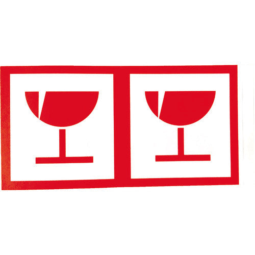 TRUSCO 荷札 「われもの注意」マーク 1シートに4枚入×10シート