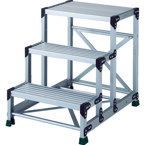 TRUSCO アルミ合金製作業台 3段 高さ0.75m 天板600×400