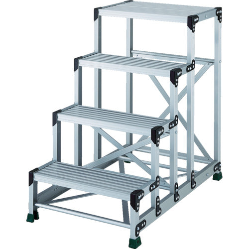 TRUSCO アルミ合金製作業台 4段 高さ1.00m 天板600×400