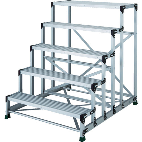 TRUSCO アルミ合金製作業台 5段 高さ1.25m 天板1000×400