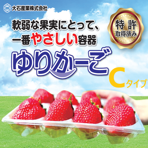 イチゴ専用 やさしい容器 「ゆりかーご」 Cタイプ(コンパクト仕様