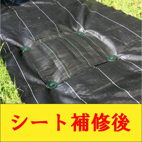 お買い得10袋セット! 国内メーカー製 防草シート補修用セット(1×1m)