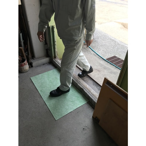 TRUSCO ノンスリップオイルキャッチャーマット 緑 500X900 10枚入