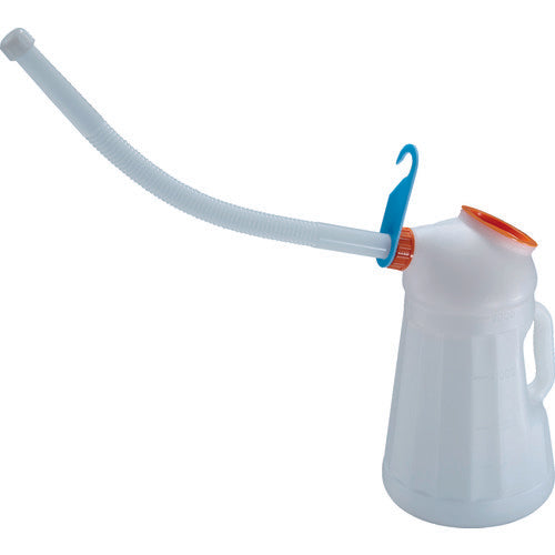 TRUSCO オイルジョッキ ピノッキオ5L ノズルホルダー付きロングノズル 本体蓋付 網付