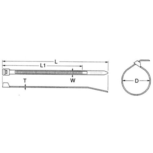 TRUSCO 結束バンド（耐候性） 幅2.5mmX100mm 100本入り