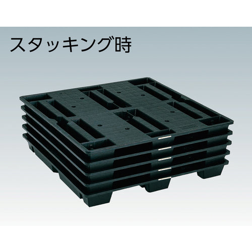 TRUSCO 樹脂パレット（片面二方差し・ネスティングタイプ） 輸出梱包用スキットパレット 間口1100×奥行1100×高さ115mm