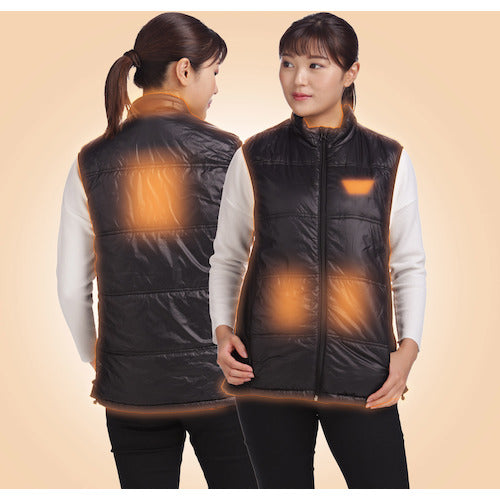 リンクサス 速暖ヒートベストEX 服地 ブラック L