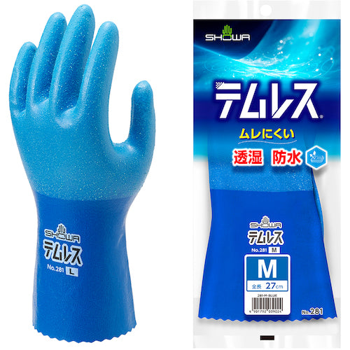 SHOWA ポリウレタン手袋 No281テムレス ブルー Mサイズ