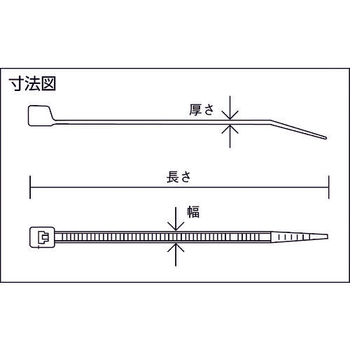 TRUSCO ナイロン結束バンド耐候性タイプ幅2.5mmX長さ99mm 100本