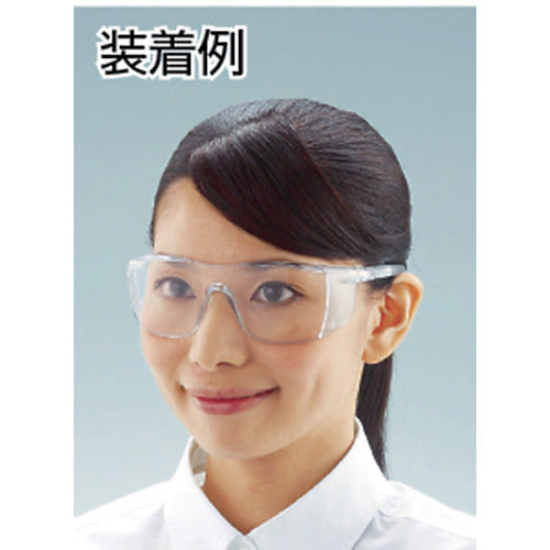 TRUSCO 一眼型安全メガネ オーバーグラスタイプ レンズ透明