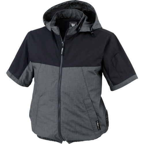 XEBEC 空調服半袖ブルゾンXE98026−990−4L 杢ブラック