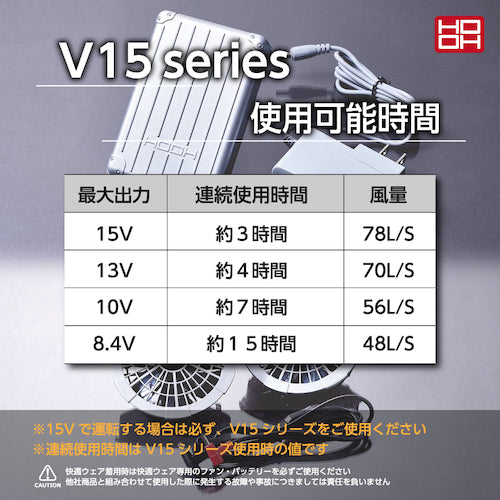 快適ウェア 快適ウェア用 バッテリーセット(V15) メタリックシルバー