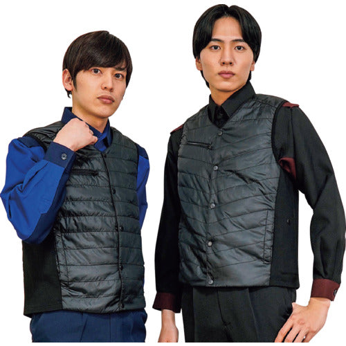 岡潮 黒色発熱ベスト＋モバイルバッテリー10,000mAhセット M