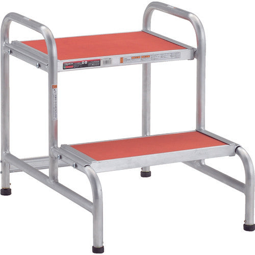 TRUSCO 作業用踏台 アルミ製 アジャスター付 高さ0.45m 2段