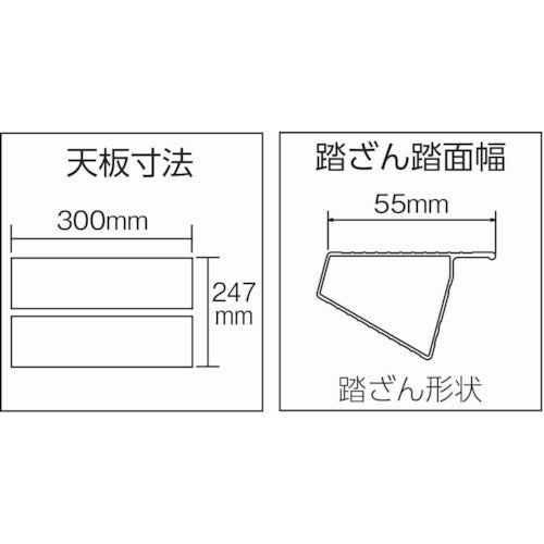 TRUSCO はしご兼用脚立 アルミ合金製・脚カバー付 高さ1.11m