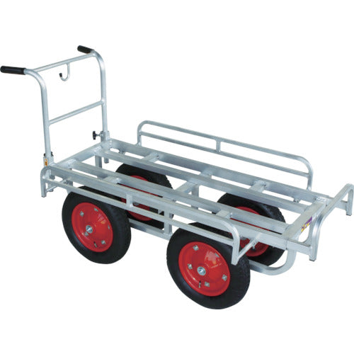 HARAX アルミ製運搬車 愛菜号 13×3Nノーパンクタイヤ 積載面1100〜1250×420〜620mm