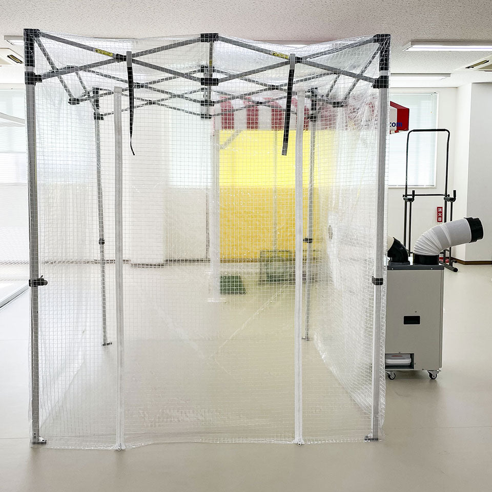 ＊次回9月上旬出荷予定【保冷・保温】スポットクーラー対応ビニールブース｜作業スペース・休憩スペースに
