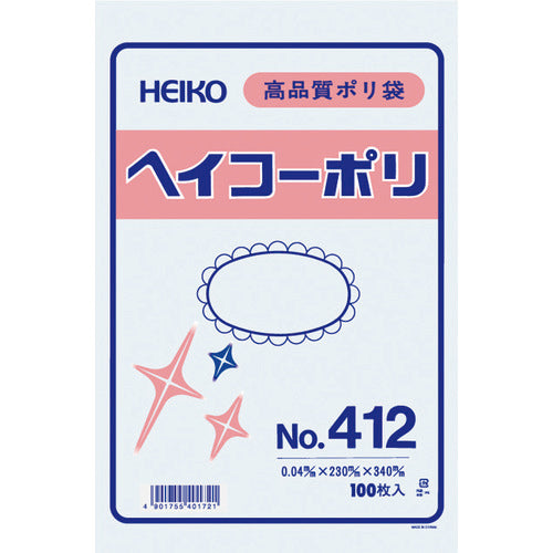 HEIKO ポリ規格袋（透明）紐なし（100枚入り）